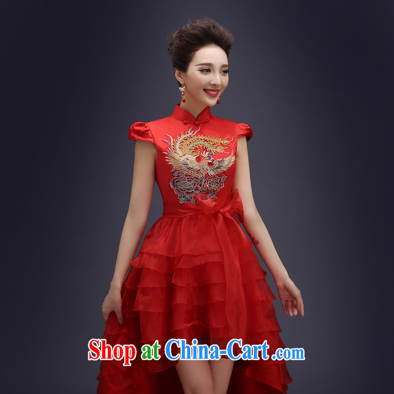 cheongsam dress spring 2015 new bridal dresses Chinese wedding toast service improved retro dresses short red red S, 100 Ka-ming, and shopping on the Internet