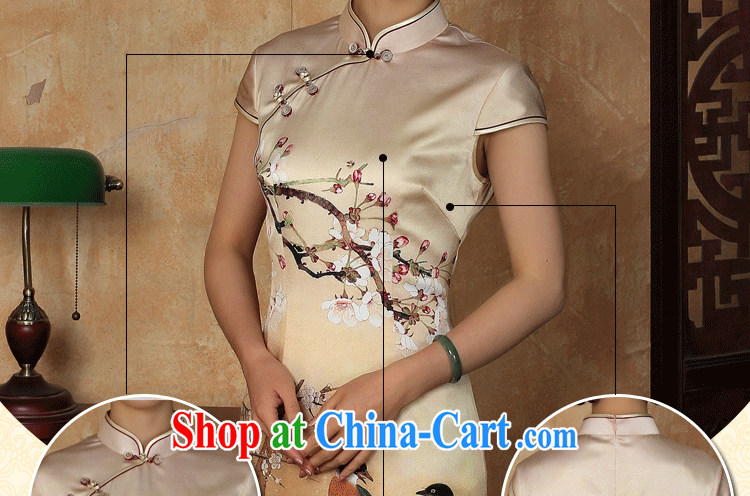 Take the female summer Silk Cheongsam golden, for a tight flower Magpies silk improved sauna Silk Cheongsam short figure 3XL pictures, price, brand platters! Elections are good character, the national distribution, so why buy now enjoy more preferential! Health