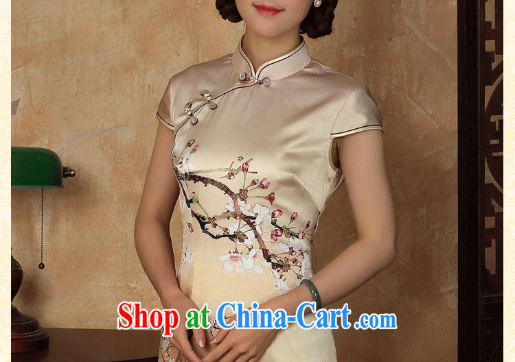 Take the female summer Silk Cheongsam golden, for a tight flower Magpies silk improved sauna Silk Cheongsam short figure 3XL pictures, price, brand platters! Elections are good character, the national distribution, so why buy now enjoy more preferential! Health