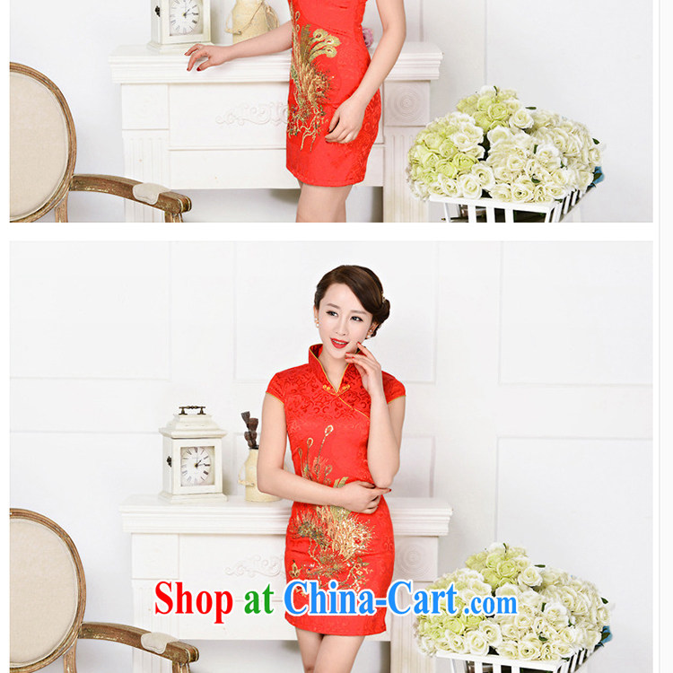 Refreshing new Ethnic Wind and elegant low the forklift truck serving toast improved cheongsam dress summer T-shirt dresses female white Phoenix orchids XXL pictures, price, brand platters! Elections are good character, the national distribution, so why buy now enjoy more preferential! Health