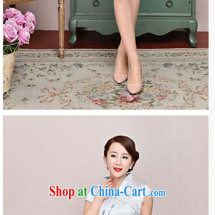 Refreshing new Ethnic Wind and elegant low the forklift truck serving toast improved cheongsam dress summer T-shirt dresses female white Phoenix orchids XXL pictures, price, brand platters! Elections are good character, the national distribution, so why buy now enjoy more preferential! Health