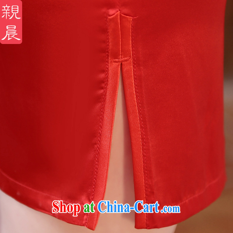 pro-am 2015 new daily retro sauna silk spring and summer short stylish improved cultivating high quality silk cheongsam short 3 XL, pro-am, shopping on the Internet