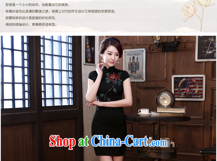 pro-am 2015 New Spring Summer silk retro daily short improved stylish upmarket sauna beauty Silk Cheongsam Short M pictures, price, brand platters! Elections are good character, the national distribution, so why buy now enjoy more preferential! Health
