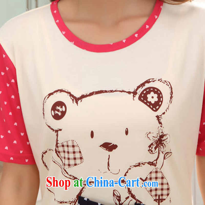 Badminton World Summer new cotton short-sleeved pocket bear pajamas home service package FA 1013 - 6652 CR red M, Yu world, shopping on the Internet