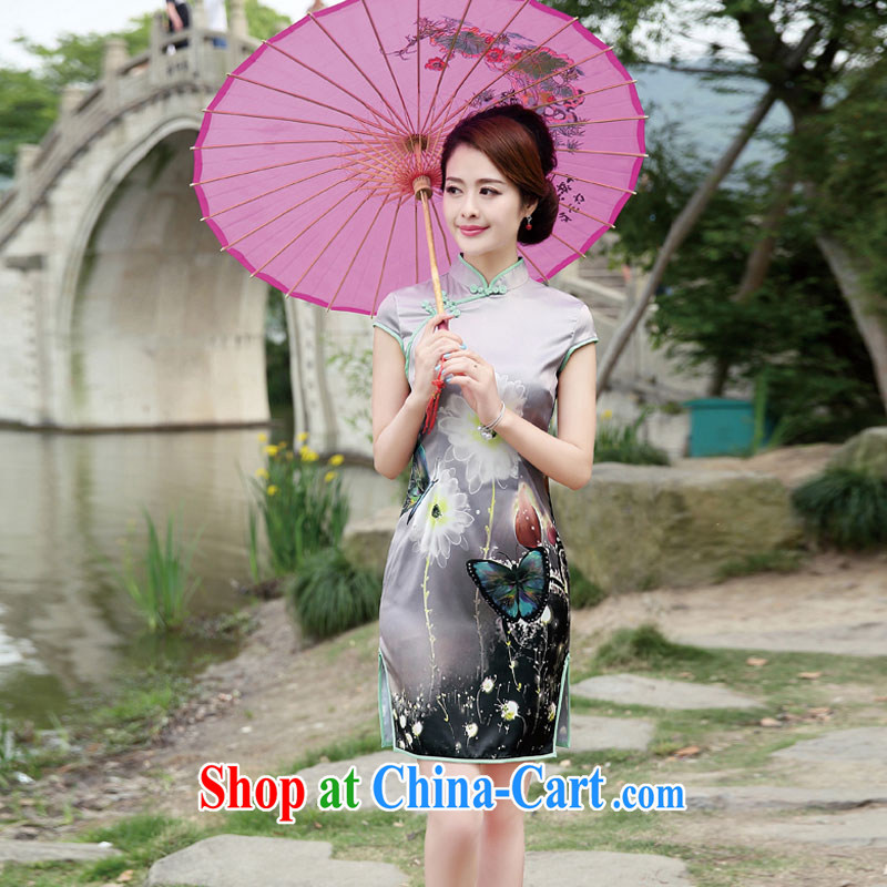 Nest, summer 2015 ladies' new Chinese Short package and cultivating the forklift truck cheongsam dress Beauty Figure, nests, and shopping on the Internet