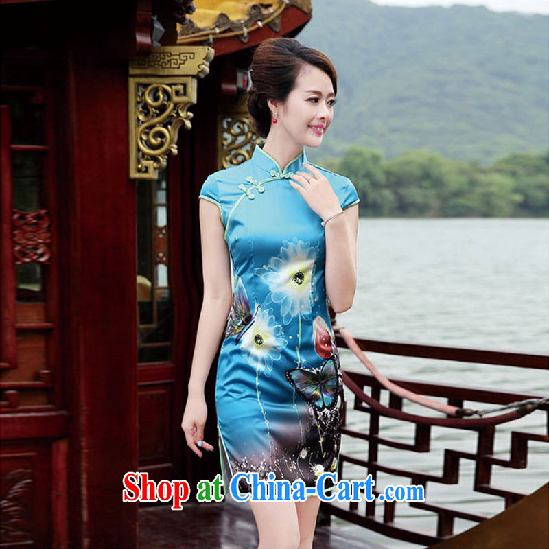 Nest, summer 2015 ladies' new Chinese Short package and cultivating the forklift truck cheongsam dress Beauty Figure, nests, and shopping on the Internet
