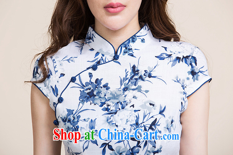 Connie's clay spring 2015 New China wind cotton mA short-sleeved elegant antique style beauty improved Chinese qipao T-shirt 4575 white XXL pictures, price, brand platters! Elections are good character, the national distribution, so why buy now enjoy more preferential! Health