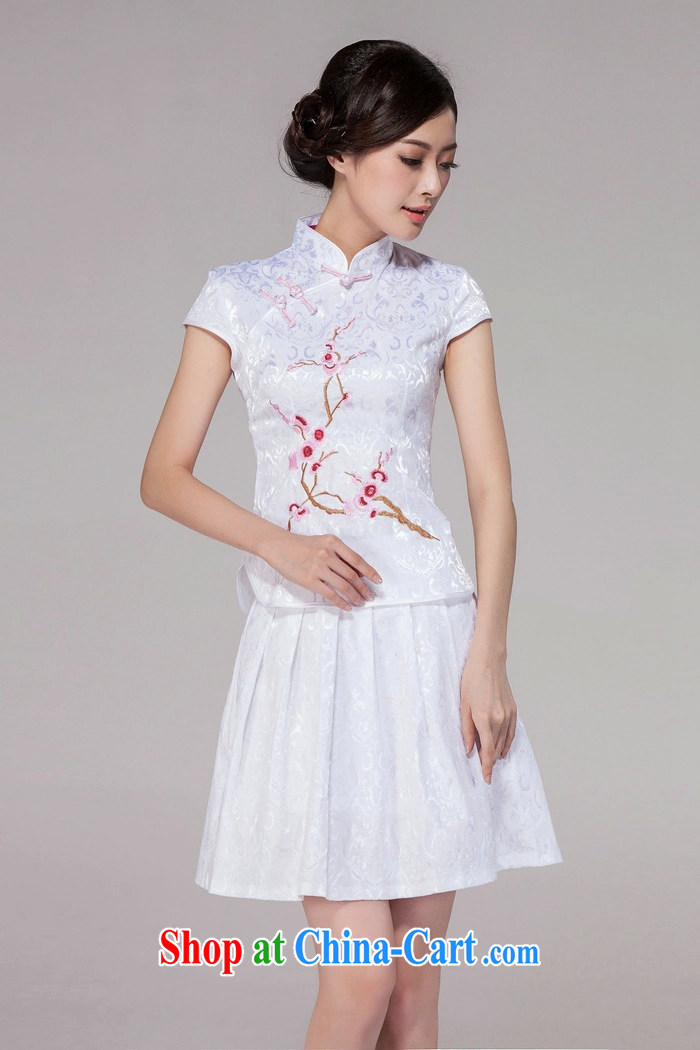 Mr. Kaplan 2015 spring and summer New Tang with improved daily cheongsam dress retro style modern two-piece load PL 1125 white XL pictures, price, brand platters! Elections are good character, the national distribution, so why buy now enjoy more preferential! Health