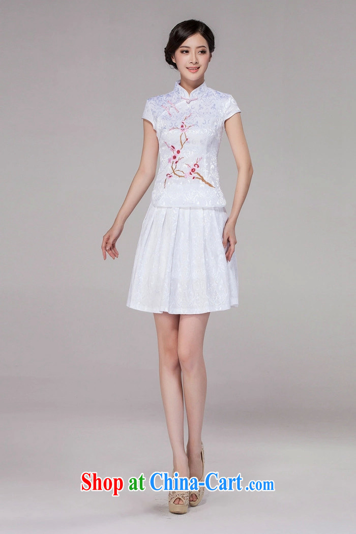 Mr. Kaplan 2015 spring and summer New Tang with improved daily cheongsam dress retro style modern two-piece load PL 1125 white XL pictures, price, brand platters! Elections are good character, the national distribution, so why buy now enjoy more preferential! Health