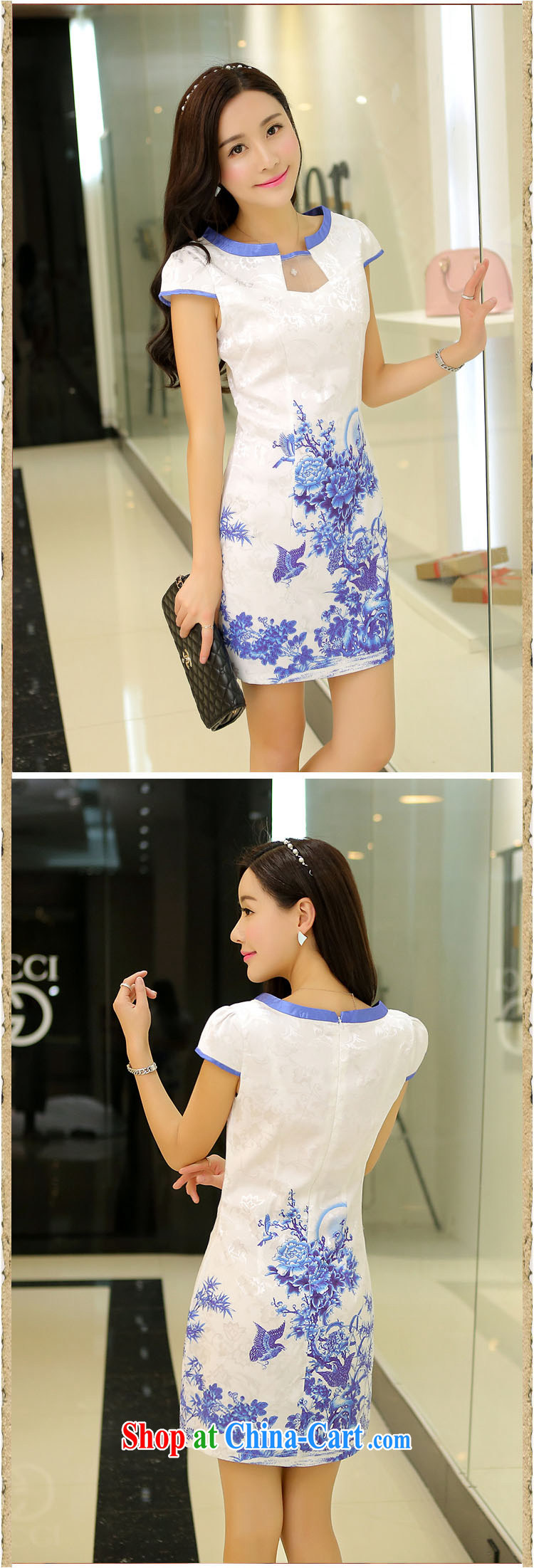 Sung Yang 2015 summer new Korean beauty with digital printing Web yarn stitching and stylish women's clothing retro short sleeve cheongsam dress light purple Magpies XL pictures, price, brand platters! Elections are good character, the national distribution, so why buy now enjoy more preferential! Health
