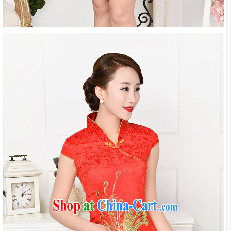 The stone new Ethnic Wind and elegant low the forklift truck serving toast improved cheongsam dress summer T-shirt dresses female white Phoenix orchids M pictures, price, brand platters! Elections are good character, the national distribution, so why buy now enjoy more preferential! Health