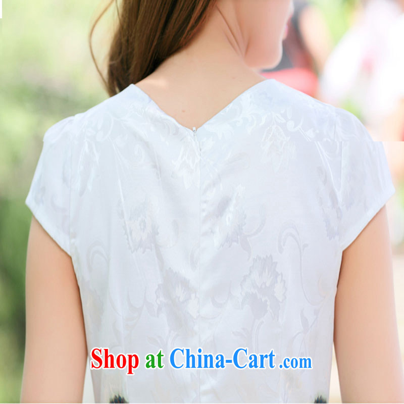 Nest, summer 2015 ladies short sleeve embroidery stamp improvement package and dresses dresses gold beauty figure XXL, nests, and shopping on the Internet
