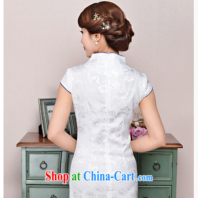 Refreshing new Ethnic Wind and elegant low the forklift truck serving toast improved cheongsam dress summer T-shirt dresses female white porcelain was M pictures, price, brand platters! Elections are good character, the national distribution, so why buy now enjoy more preferential! Health