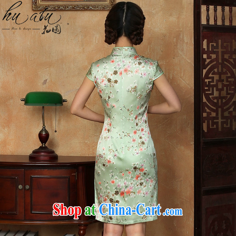 spend the summer wear cheongsam dress new Chinese improved light up collar silk Phillips-dos santos short Silk Cheongsam dress such as the color 2 XL, figure, and shopping on the Internet