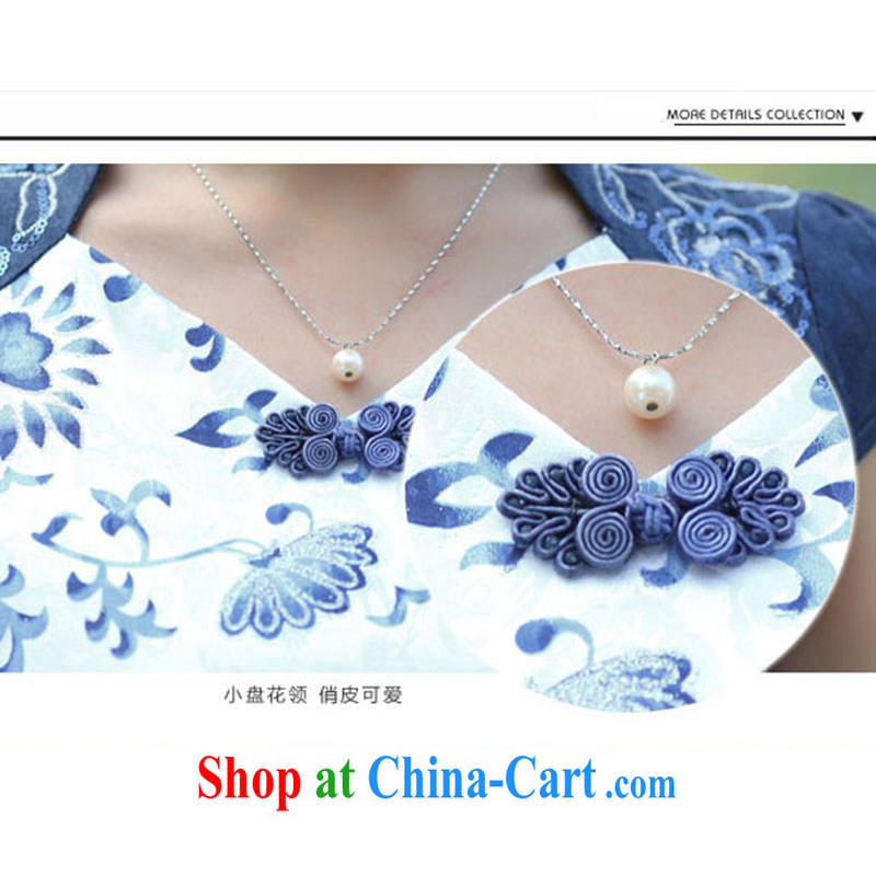 Nest, summer 2015 the new female Chinese improved cultivating jacquard stretch cheongsam dress small flowerpots XL, nests, and shopping on the Internet