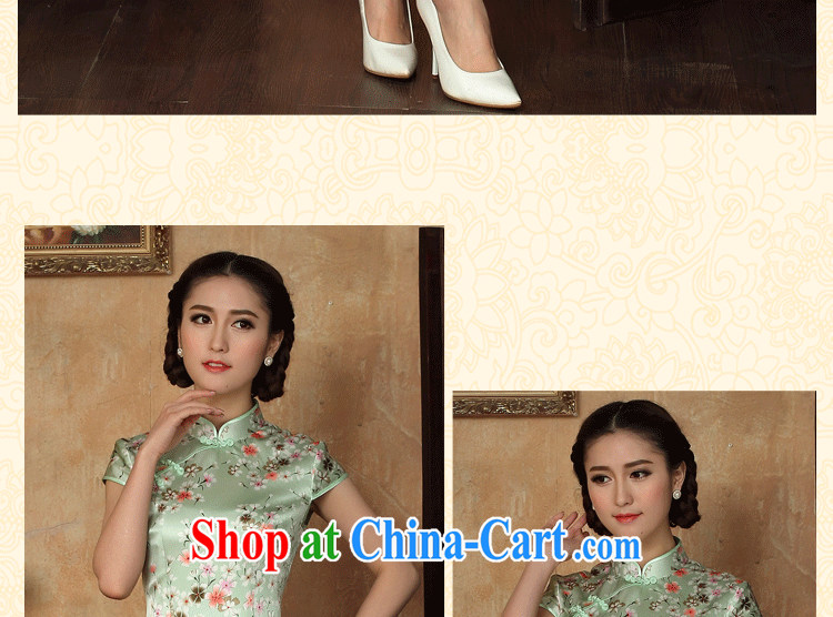 Bin Laden smoke-free summer cheongsam dress new Chinese improved light up collar silk Phillips sauna silk short cheongsam dress figure-color 2 XL pictures, price, brand platters! Elections are good character, the national distribution, so why buy now enjoy more preferential! Health