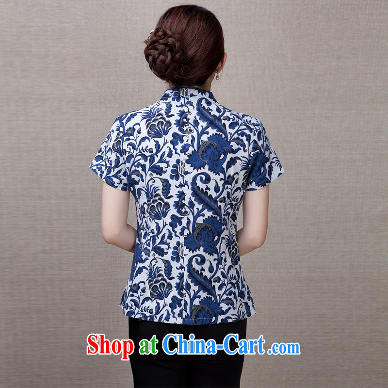 Adam's old Summer 15 new Mother's Day Chinese mother with cotton Ms. Yau Ma Tei short-sleeved Chinese T-shirt Y 032 photo color/032, paragraph 4 XL Adam, elderly, shopping on the Internet