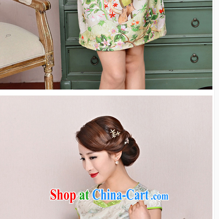 Refreshing new Ethnic Wind elegant low the forklift truck serving toast improved cheongsam dress summer T-shirt dresses girls pink Peony XL pictures, price, brand platters! Elections are good character, the national distribution, so why buy now enjoy more preferential! Health