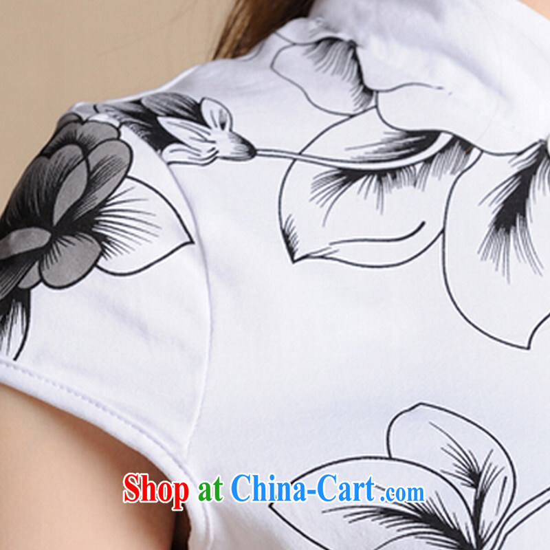 fragrance and beauty 2015 new paragraph number 5907 National wind painting beauty antique dresses cotton female white XXL, fragrant and colorful (XIANGQINGZI), shopping on the Internet