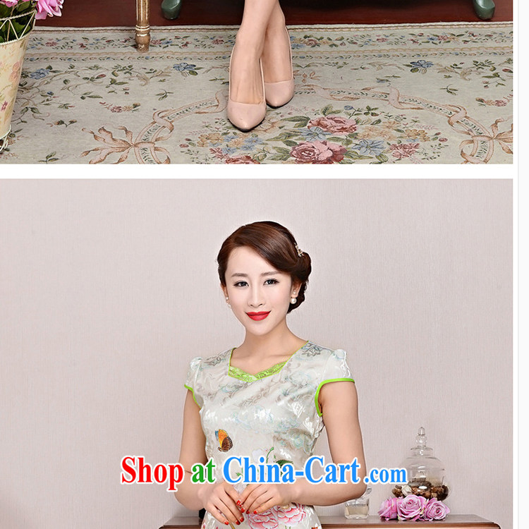 Refreshing new Ethnic Wind elegant low the forklift truck serving toast improved cheongsam dress summer T-shirt dresses female yellow Peony XL pictures, price, brand platters! Elections are good character, the national distribution, so why buy now enjoy more preferential! Health