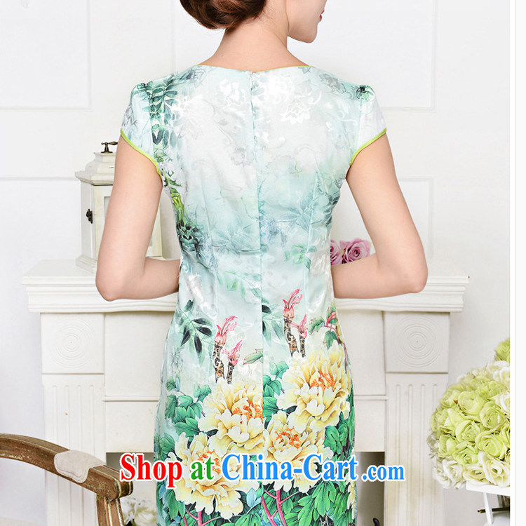 The new nation, the elegant low the forklift truck serving toast improved cheongsam dress summer T-shirt dresses female toner Peony XL pictures, price, brand platters! Elections are good character, the national distribution, so why buy now enjoy more preferential! Health