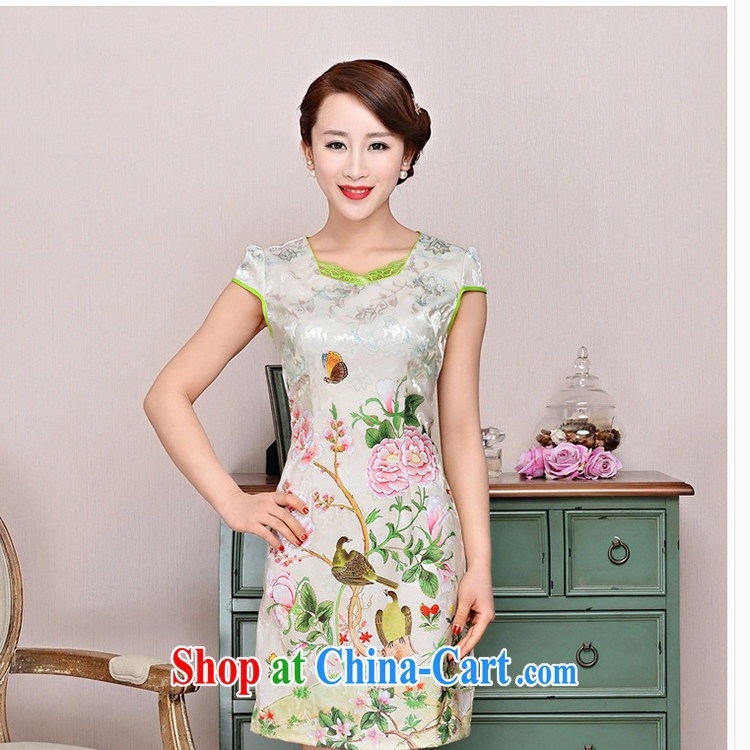 The new nation, the elegant low the forklift truck serving toast improved cheongsam dress summer T-shirt dresses female toner Peony XL pictures, price, brand platters! Elections are good character, the national distribution, so why buy now enjoy more preferential! Health
