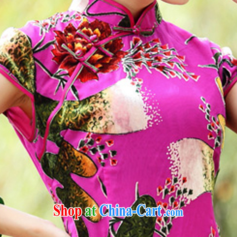Joe is still name-yuan silk black flower lint-free cloth robes summer improved Chinese Tang Women's clothes ZSLHR 81,179 red XXXXL, CHOSHAN LADIES, shopping on the Internet