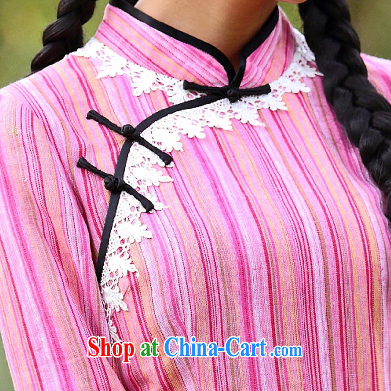 Joe is a cotton-yuan The cheongsam Chinese 7 cuff stripes Chinese MQP 820 red L, CHOSHAN LADIES, shopping on the Internet