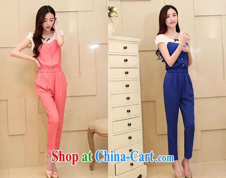 Ya-ting store 2015 spring and summer with new female sweet fresh lady bowtie snow woven spell back-trousers royal blue L pictures, price, brand platters! Elections are good character, the national distribution, so why buy now enjoy more preferential! Health