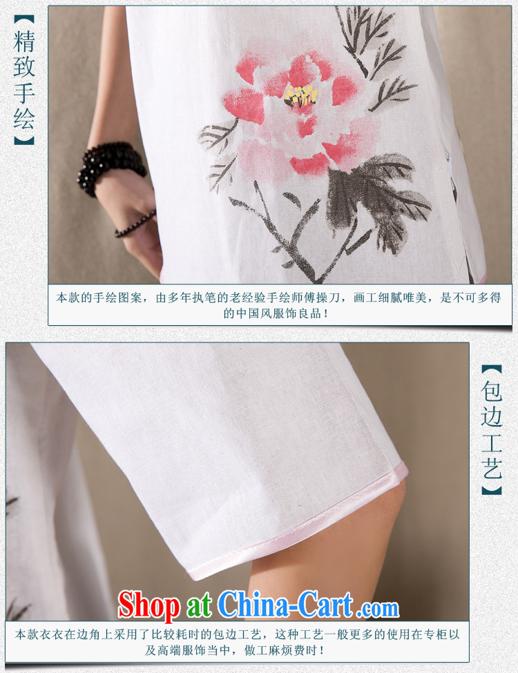 Mr. Kaplan 2015 spring and summer new cotton Ma hand-painted antique art Chinese improved Chinese shirt PLZ 1217 white XXL pictures, price, brand platters! Elections are good character, the national distribution, so why buy now enjoy more preferential! Health