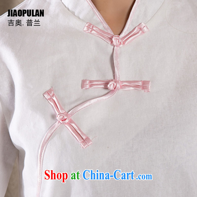 Mr. Kaplan 2015 spring and summer new cotton Ma hand-painted antique art Chinese improved Chinese T-shirt PLZ 1217 white XXL, Mr. Kaplan (JIAOPULAN), online shopping