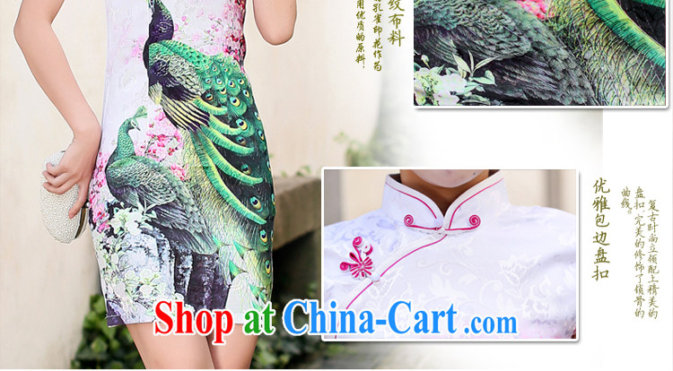 Jin Bai Lai girls summer 2015 Korean Ladies short-sleeve stamp package and improved cheongsam dress high-end style retro Beauty Fashion dresses 4 XL pictures, price, brand platters! Elections are good character, the national distribution, so why buy now enjoy more preferential! Health