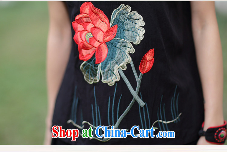 2015 spring and summer new embroidered T shirts Ethnic Wind 100 ground shirt short-sleeved-buckle clothing white XL pictures, price, brand platters! Elections are good character, the national distribution, so why buy now enjoy more preferential! Health