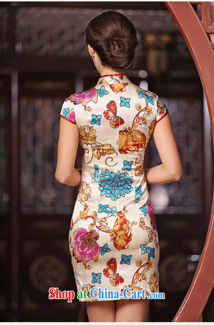 The Yee-Windsor summer flowers new heavy Silk Cheongsam summer retro fashion cheongsam dress girl cheongsam dress SZ S 2229 light yellow S pictures, price, brand platters! Elections are good character, the national distribution, so why buy now enjoy more preferential! Health