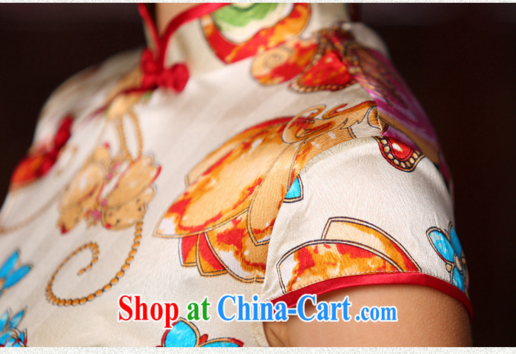 The Yee-Windsor summer flowers new heavy Silk Cheongsam summer retro fashion cheongsam dress girl cheongsam dress SZ S 2229 light yellow S pictures, price, brand platters! Elections are good character, the national distribution, so why buy now enjoy more preferential! Health