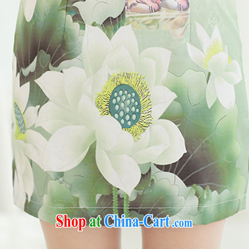 Appeals to appeal to summer 2015 new lady aura Ms. improved cheongsam dress summer green XXL, called on appeal, and shopping on the Internet