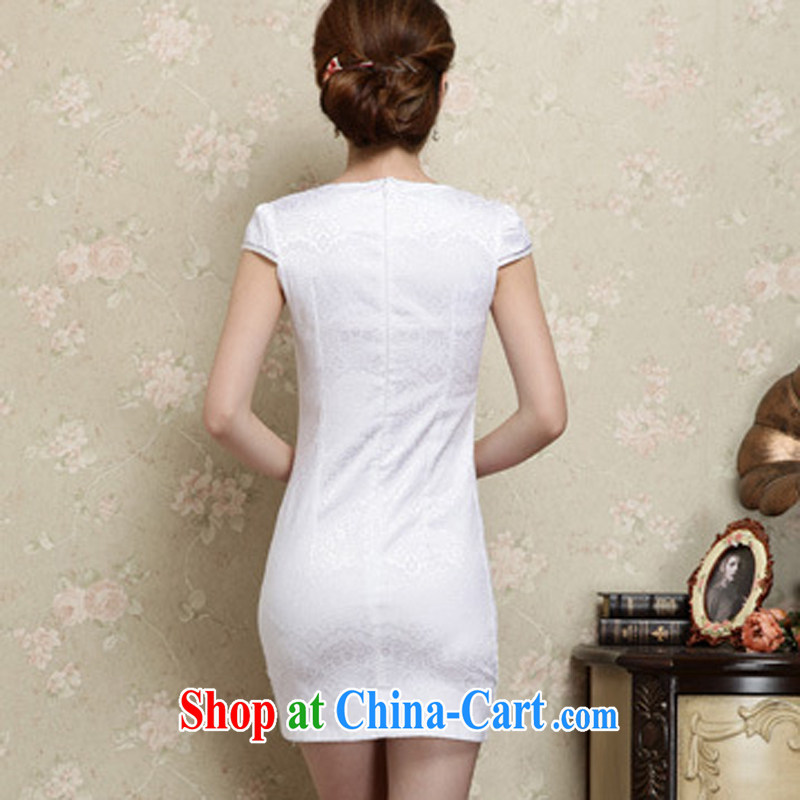 Appeals to appeal to summer 2015 new women with improved cheongsam girls short-sleeved dresses summer purple XXL, called on appeal, and shopping on the Internet