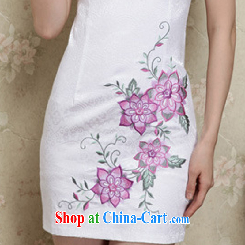 Appeals to appeal to summer 2015 new women with improved cheongsam girls short-sleeved dresses summer purple XXL, called on appeal, and shopping on the Internet