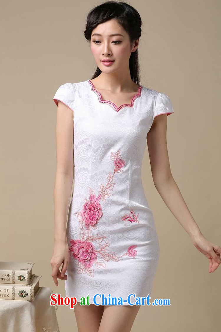 Appeals to appeal to 2015 summer new, improved Chinese qipao cultivating short-sleeved qipao dresses white orchids XXL pictures, price, brand platters! Elections are good character, the national distribution, so why buy now enjoy more preferential! Health