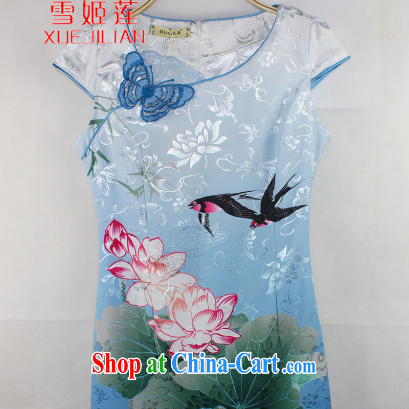 Hsueh-Chi Lin Nunnery 2015 new dresses and stylish Lotus the gradient improved fashion cheongsam dress summer fashion beauty #1569 green XL, Hsueh-chi Lin (XUEJILIAN), online shopping