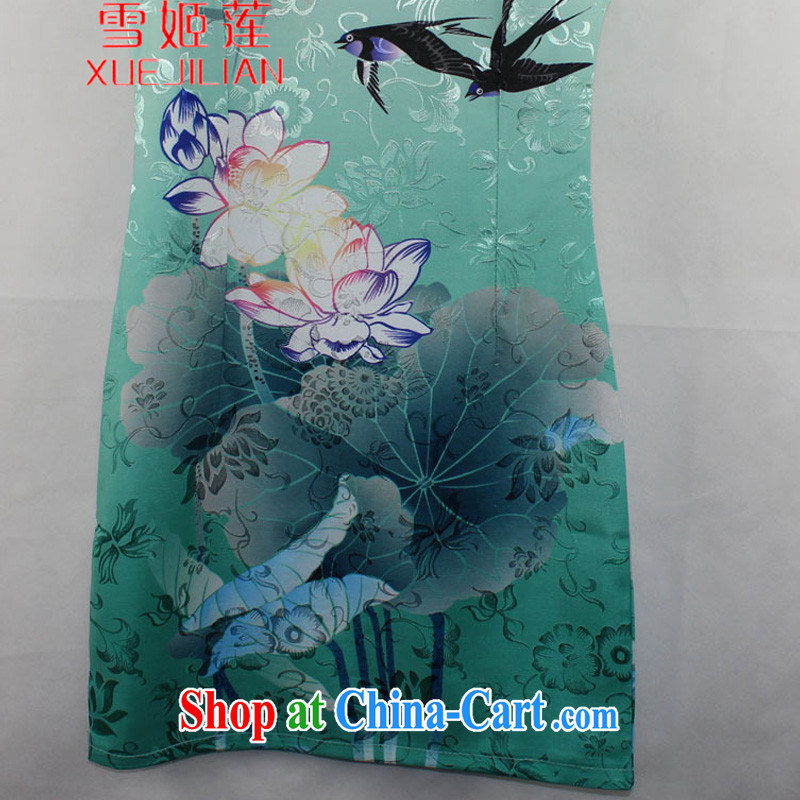 Hsueh-Chi Lin Nunnery 2015 new dresses and stylish Lotus the gradient improved fashion cheongsam dress summer fashion beauty #1569 green XL, Hsueh-chi Lin (XUEJILIAN), online shopping