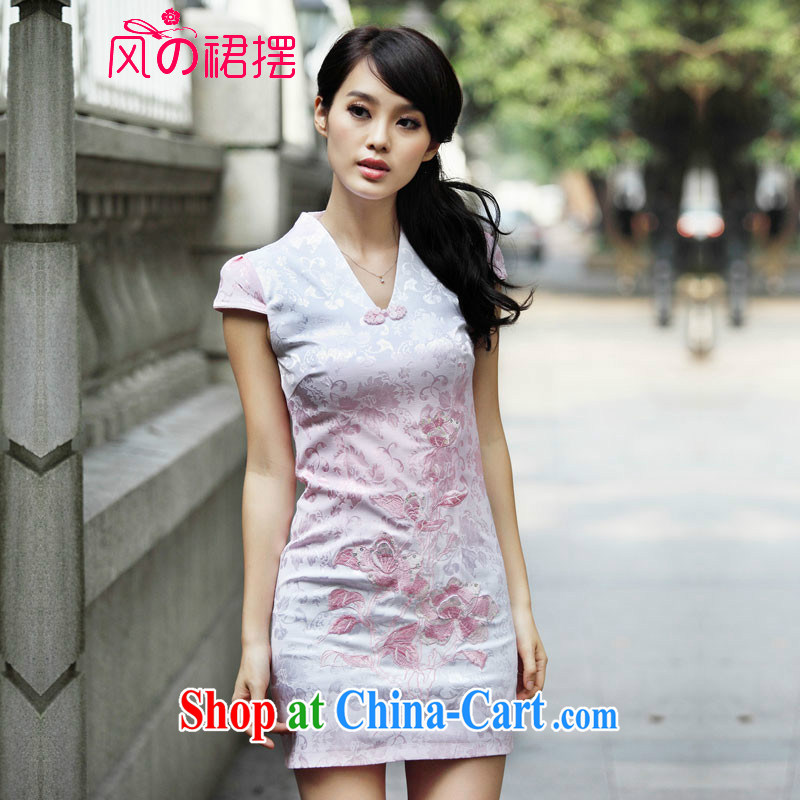 of the wind skirt with 2015 new retro daily outfit skirt spring lace improved stylish pink XL