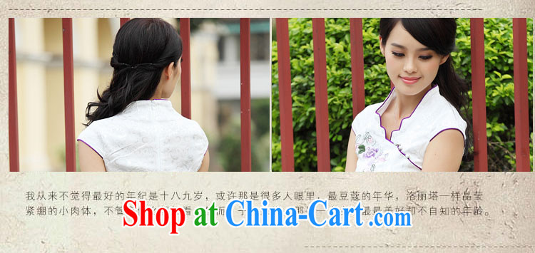 Classic honey snow 2015 cheongsam dress summer summer new stylish short retro stamp beauty dresses, white XL pictures, price, brand platters! Elections are good character, the national distribution, so why buy now enjoy more preferential! Health
