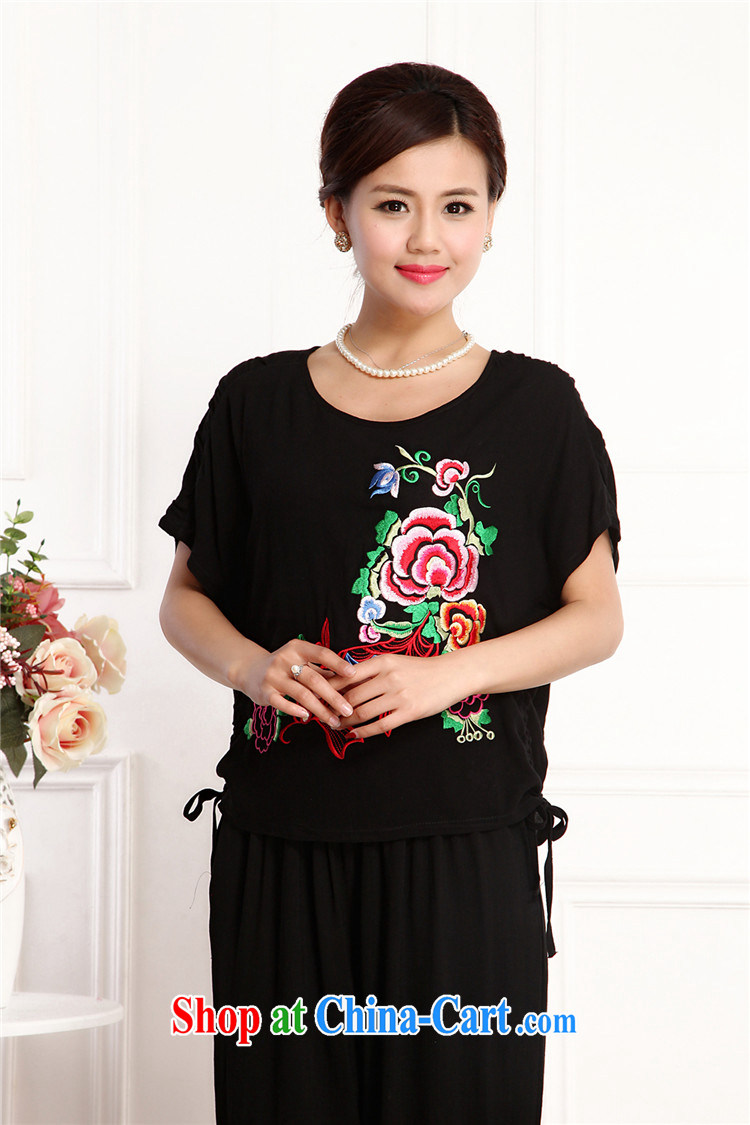 Top Luxury 2105 new Ms. loaded package short-sleeved Chinese wind round-collar embroidery half sleeve shirt T red loose version T-shirt green Chinese Kit female mom is green, package XL pictures, price, brand platters! Elections are good character, the national distribution, so why buy now enjoy more preferential! Health