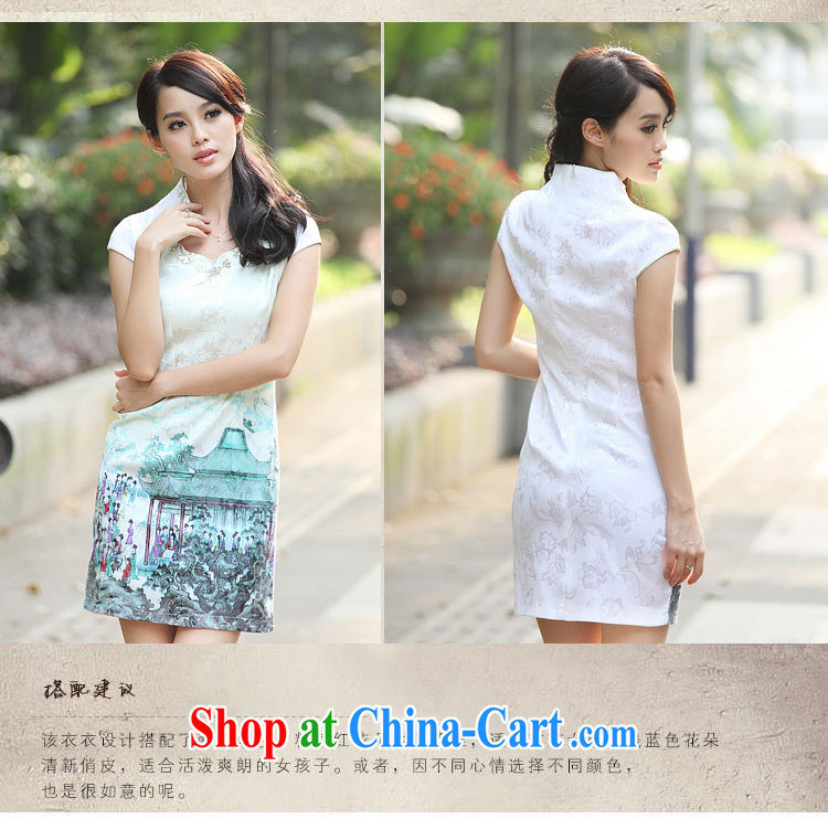 Jean Chretien, platinum 2015 new summer fashion beauty improved national wind dresses retro dresses cheongsam short Indigo color XL pictures, price, brand platters! Elections are good character, the national distribution, so why buy now enjoy more preferential! Health