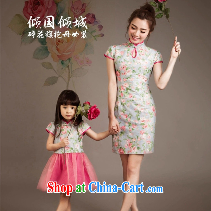 2015 parent-child the Summer new stylish ethnic wind lace dresses mother and daughter dress Kit skirt picture color mom S, karaoke more ceremony, shopping on the Internet