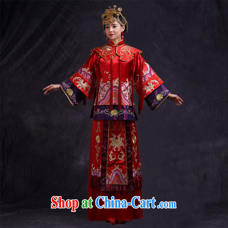 Su-wo family-soo Wo service 2015 antique Chinese bride national toast serving Sau wo service use phoenix wedding dresses new wedding dresses red XXS, Su-wo saga, and shopping on the Internet