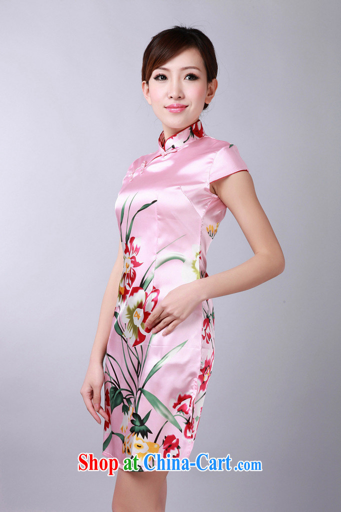 Dan smoke summer new cheongsam Chinese improved Chinese qipao, for damask stamp retro mini short cheongsam white 2XL pictures, price, brand platters! Elections are good character, the national distribution, so why buy now enjoy more preferential! Health