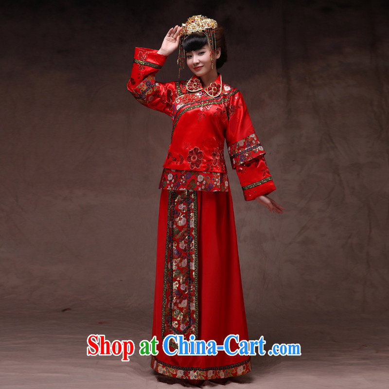Cyd Ho Sau-wo family-su Wo service bridal gown red Chinese Antique serving toast wedding dresses show kimono Dragon pregnant women should be allowed to wear the red XL, Su-wo saga, online shopping