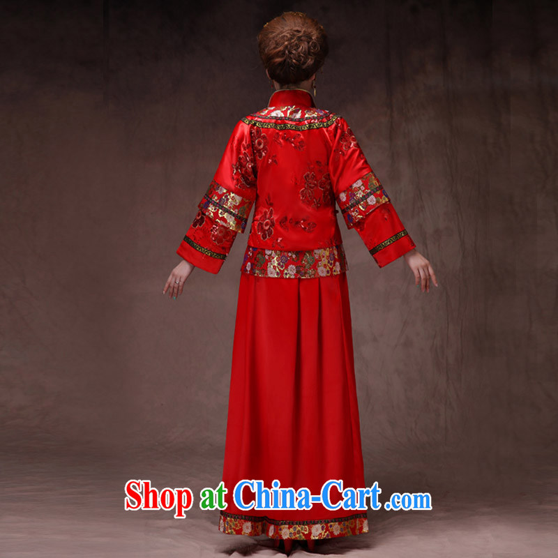 Cyd Ho Sau-wo family-su Wo service bridal gown red Chinese Antique serving toast wedding dresses show kimono Dragon pregnant women should be allowed to wear the red XL, Su-wo saga, online shopping